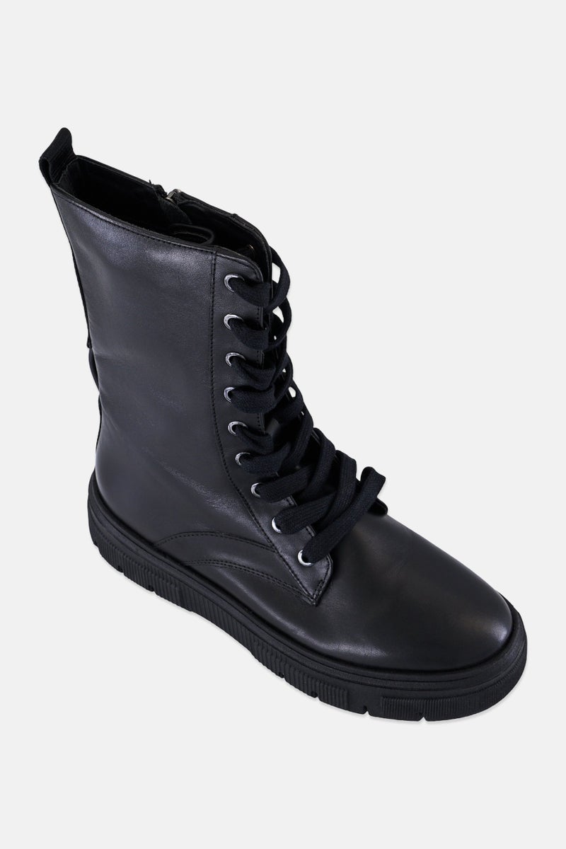 GEOX Women Isotte Lace Up Ankle Boots, Black - Image 1